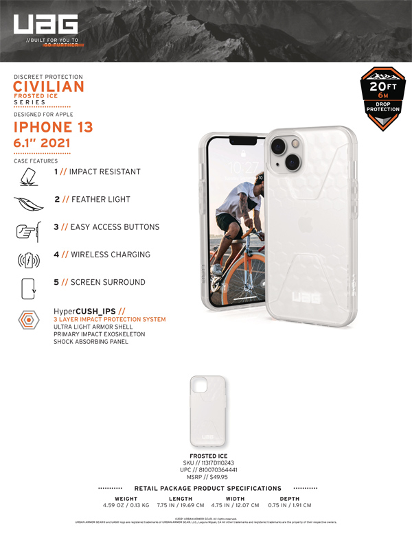 Op lung iPhone 13 UAG Civilian Frosted Ice Series 10 bengovn 2