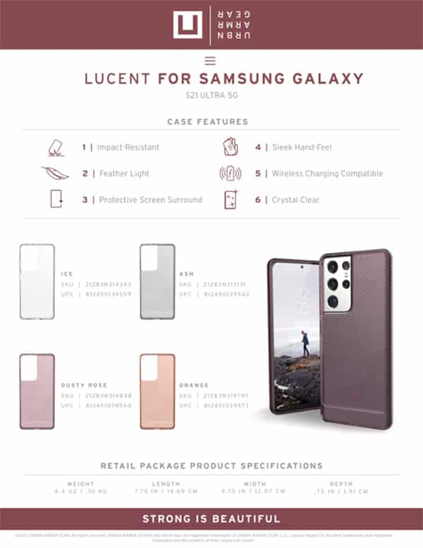 U Op lung Samsung Galaxy S21 Ultra 5G UAG Lucent Series 30 bengovn