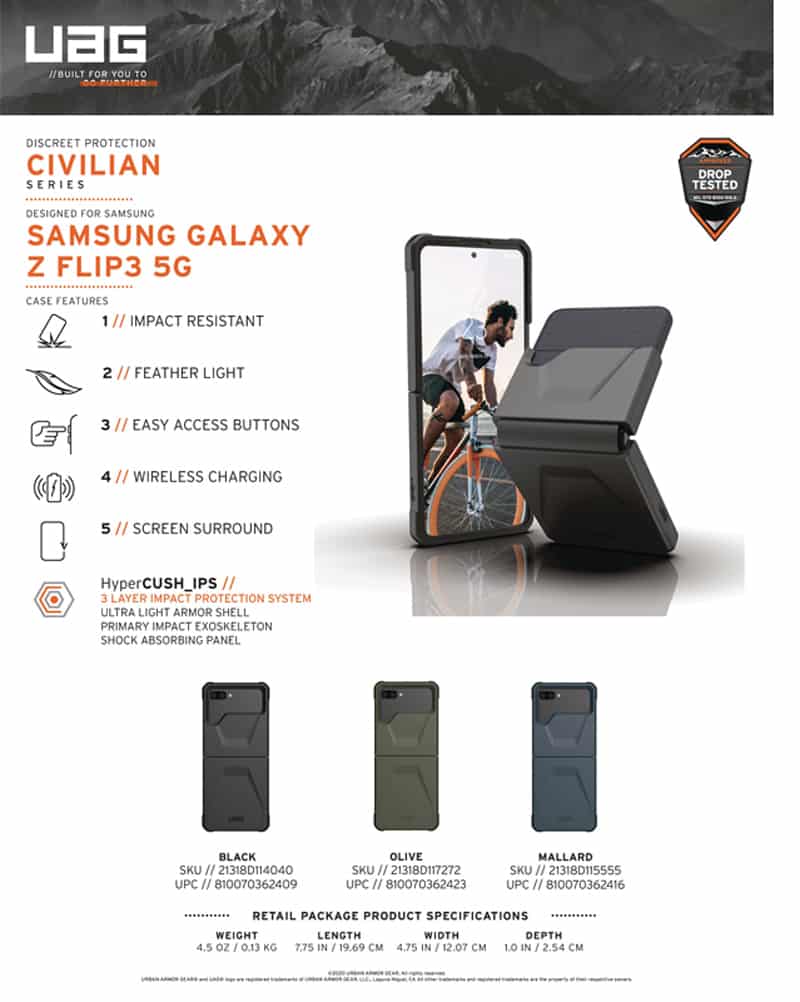 Ốp lưng UAG Samsung Galaxy Z Flip 3 5G Civilian 1 Op lung Samsung Galaxy Fold 3 UAG Civilian 20 bengovn